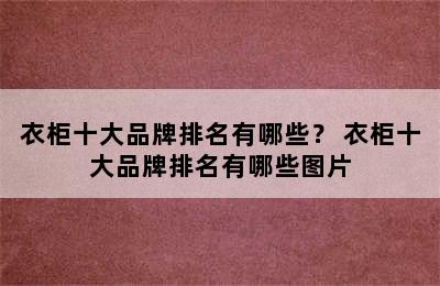 衣柜十大品牌排名有哪些？ 衣柜十大品牌排名有哪些图片